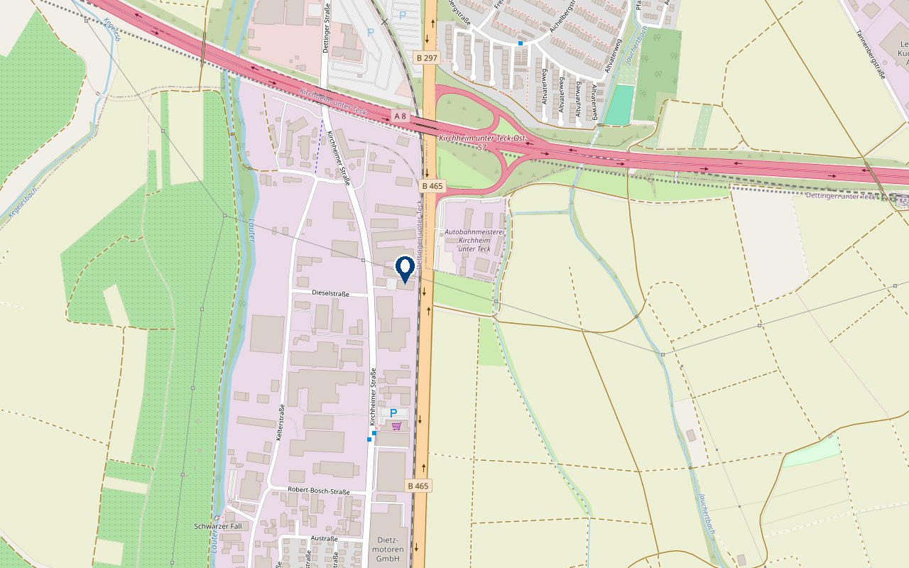 Kartenausschnitt: AQRAT GmbH in der Kirchheimer Straße 188 in Dettingen unter Teck